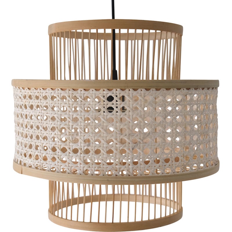 foto del prodotto lampada da soffitto in rattan lampada a sospensione stile boho bali yei naturale