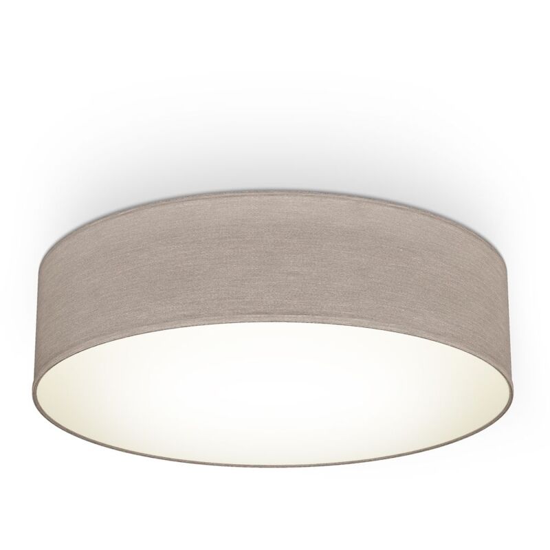 foto del prodotto lampada da soffitto in tessuto paralume tessile lampada da soffitto soggiorno camera da letto taupe 2xe27