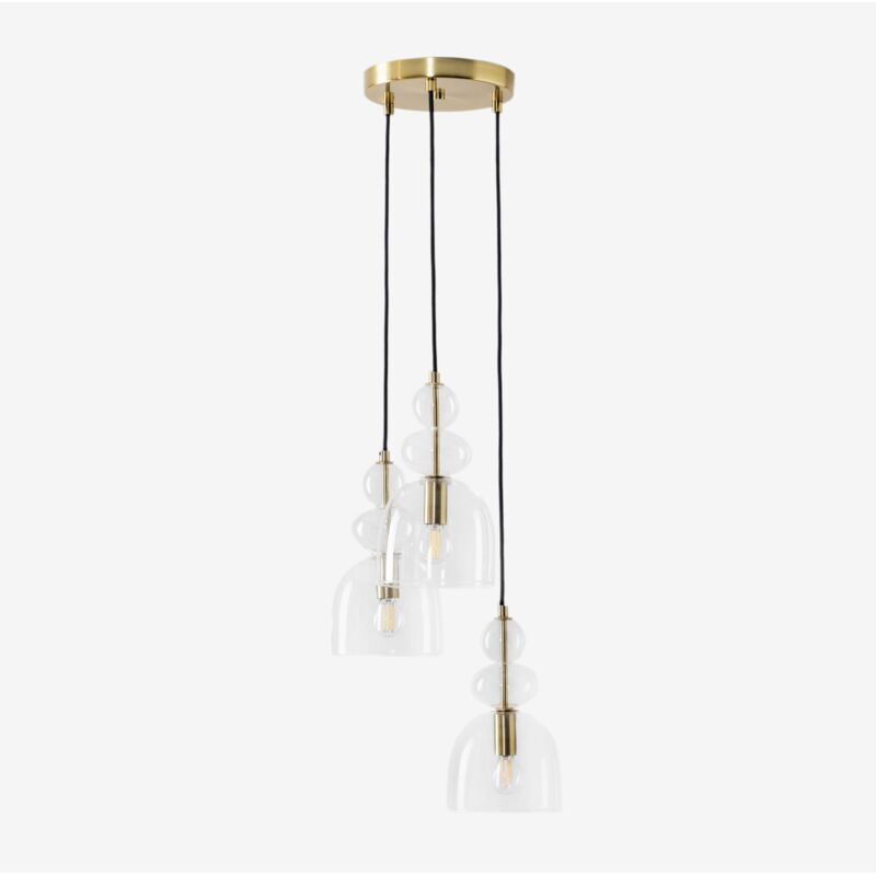 foto del prodotto lampada da soffitto in vetro con 3 punti luce bezany sklum