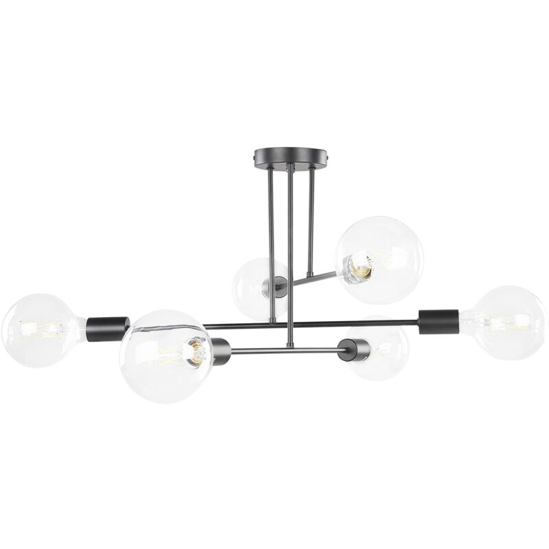 foto del prodotto lampada da soffitto industriale moderna 6 luci metallo nero kidane