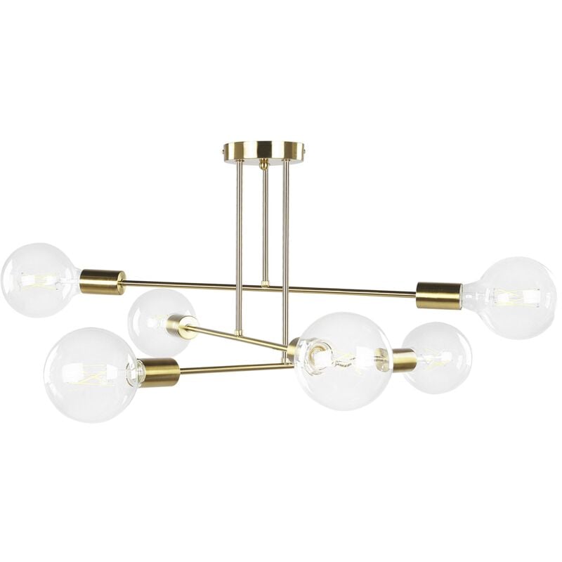 foto del prodotto lampada da soffitto industriale moderna 6 luci metallo ottone kidane