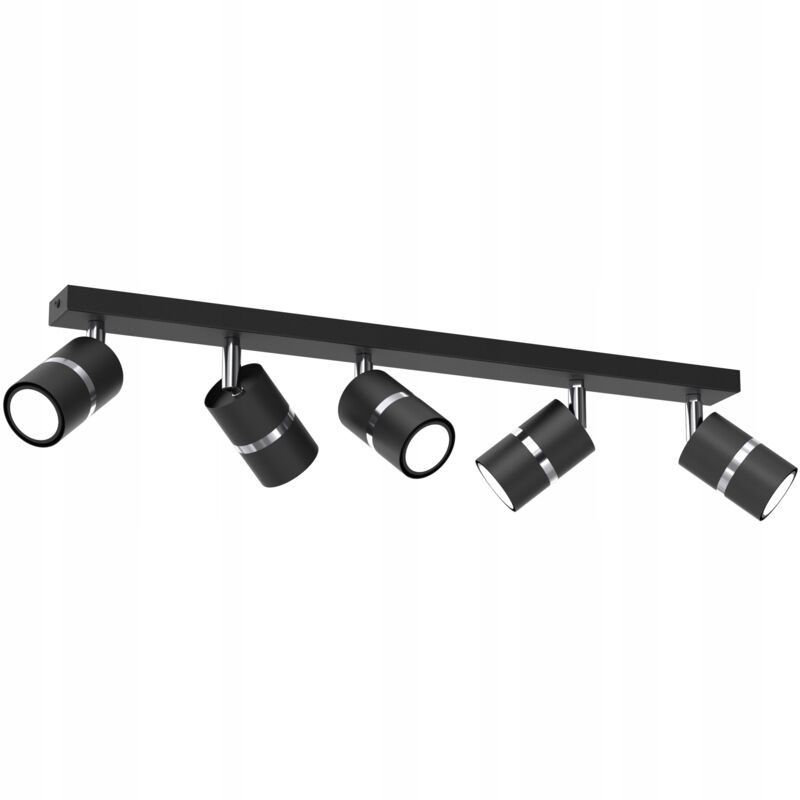 foto del prodotto lampada da soffitto jokeys strip, orientabile, 5x gu10, cromo nero