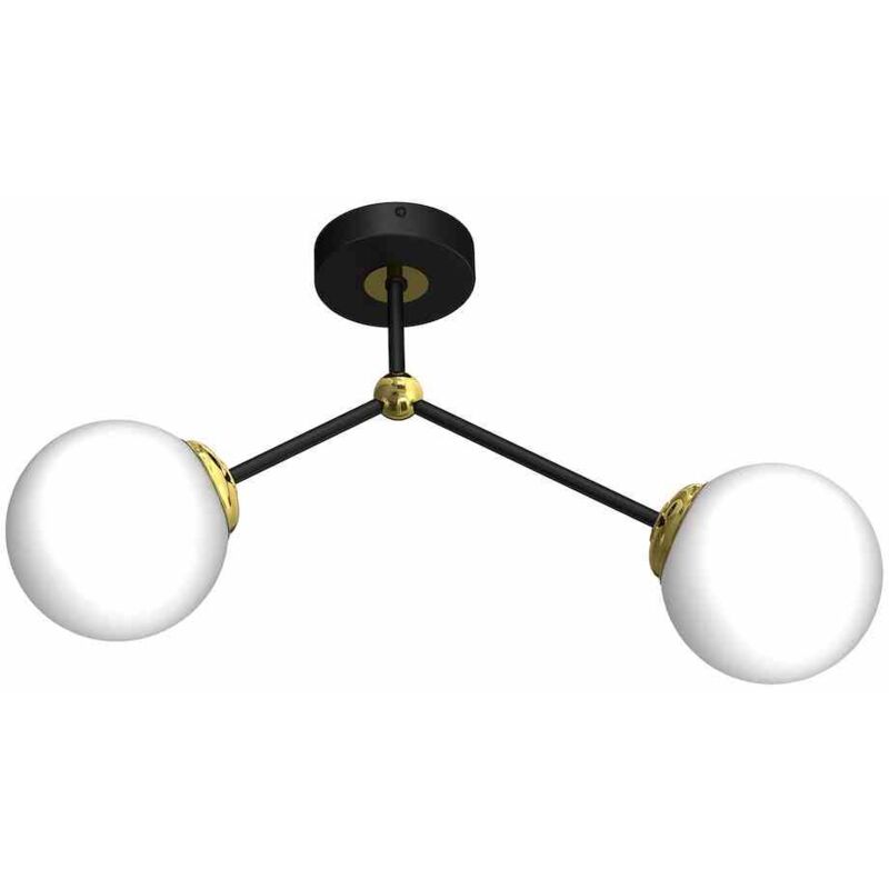 foto del prodotto lampada da soffitto joy nero oro 2xe14