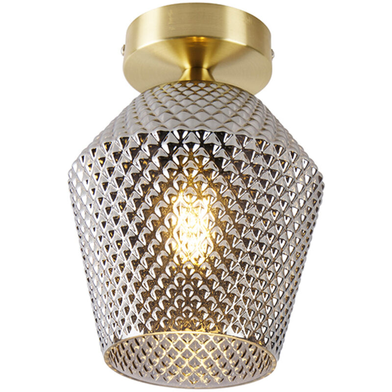 foto del prodotto lampada da soffitto karce art d co vetro,acciaio ottone tondo e27 max. 1 x 4.9 watt qazqa
