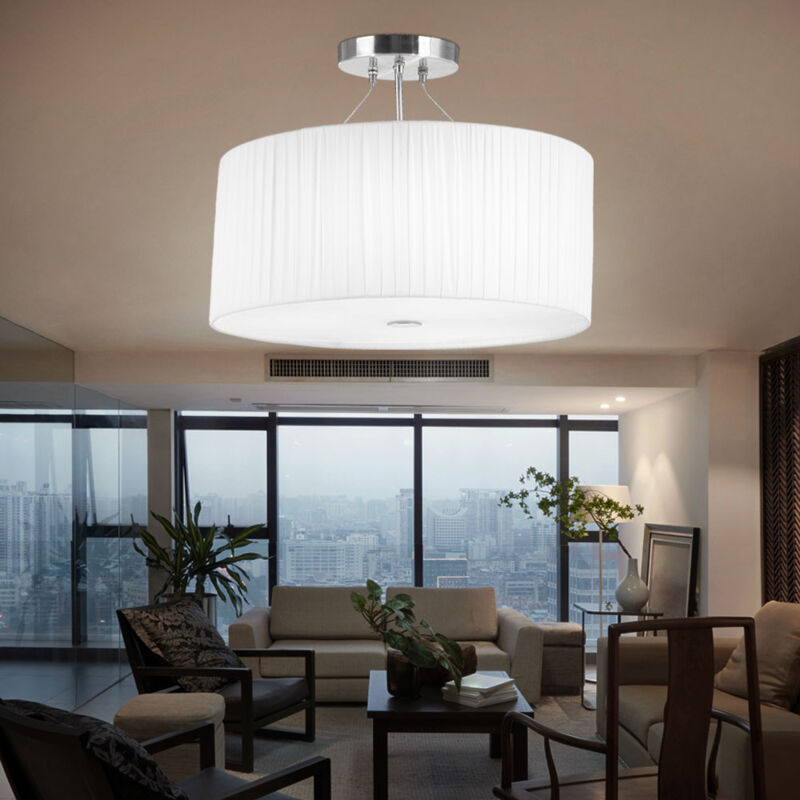 foto del prodotto lampada da soffitto lampada a sospensione plissettata rotonda bianca in un set di lampadine a led