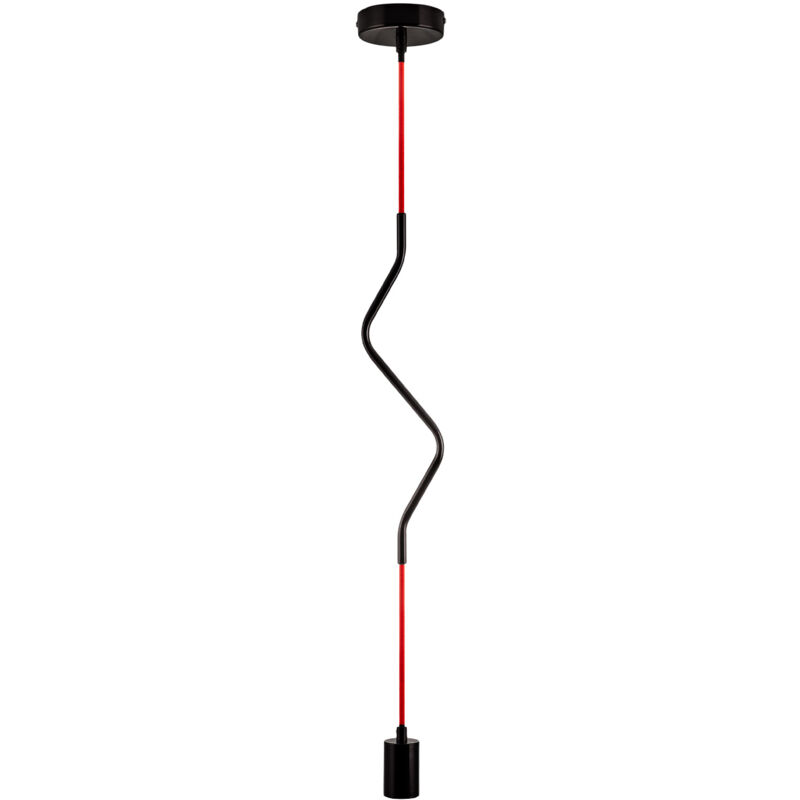 foto del prodotto lampada da soffitto lampada a sospensione soggiorno e camera da letto e27 senza illuminante, nero rosso paco home