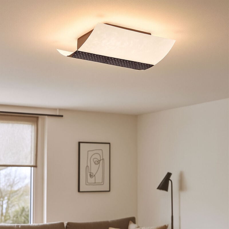 foto del prodotto lampada da soffitto lampada da corridoio lampada da soffitto in vetro marrone lampada da cucina lampada da soggiorno, metallo, 1x e27, lxh 26,4 x 8,9
