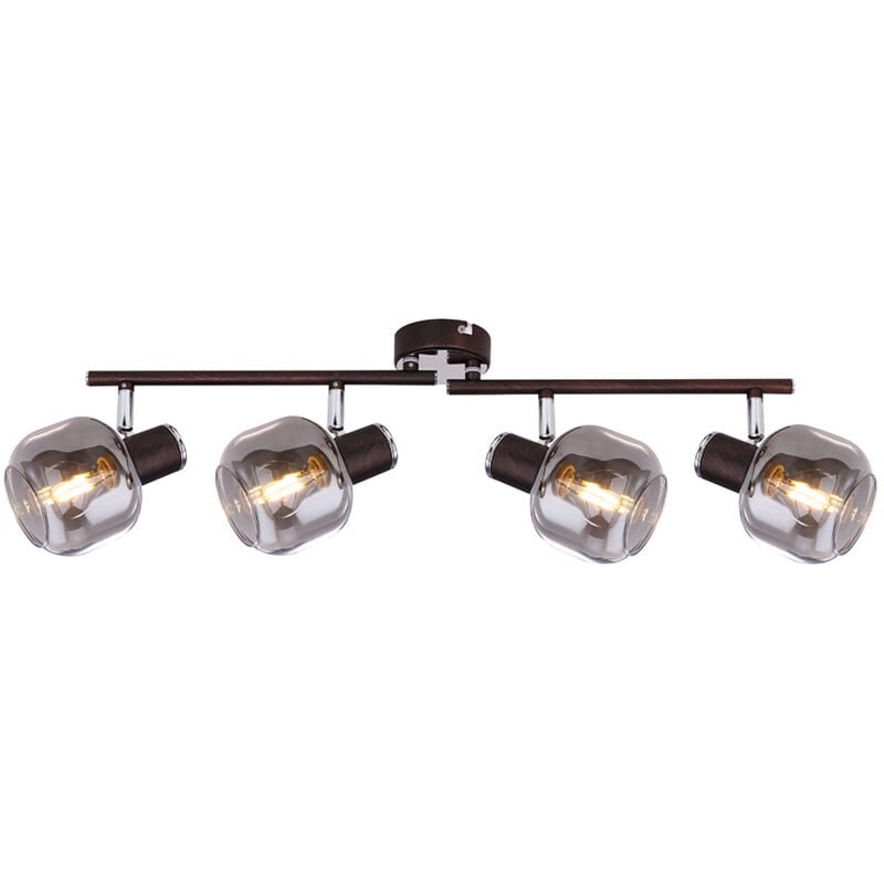 immagine 0 del prodotto lampada da soffitto lampada da sala da pranzo lampada da cucina, cromata color bronzo, vetro metallico, lxlxh 58x10x18 cm