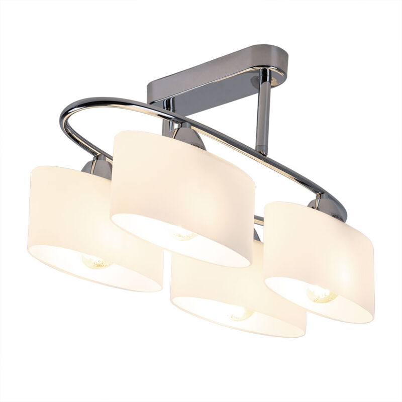 foto del prodotto lampada da soffitto lampada da soffitto cromo lampada da soggiorno lampada da cucina lampada da tavolo da pranzo, vetro satinato, 4x e14, lxpxh
