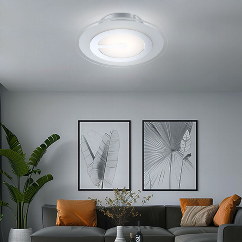 foto del prodotto lampada da soffitto lampada da soffitto lampada da soggiorno lampada da corridoio lampada da camera da letto, vetro cromo satinato, led bianco caldo,