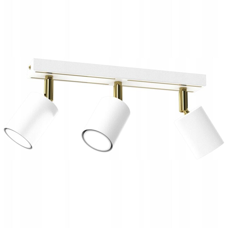 foto del prodotto lampada da soffitto lampada da soffitto, striscia orientabile, 3x gu10, bianco oro