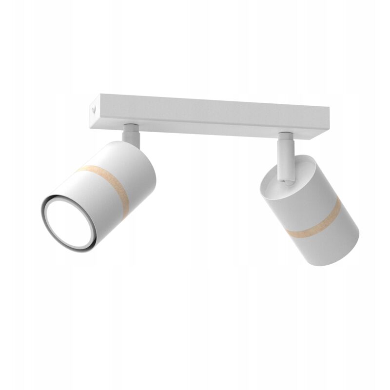 foto del prodotto lampada da soffitto lampada da soffitto, striscia regolabile, 2x gu10, legno bianco