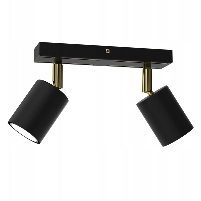 foto del prodotto lampada da soffitto lampada da soffitto, striscia regolabile, 2x gu10, nero e oro