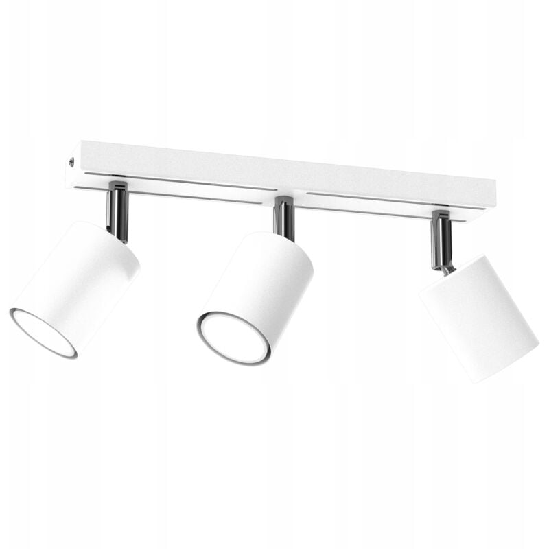 foto del prodotto lampada da soffitto lampada da soffitto, striscia regolabile, 3x gu10, bianco, cromo
