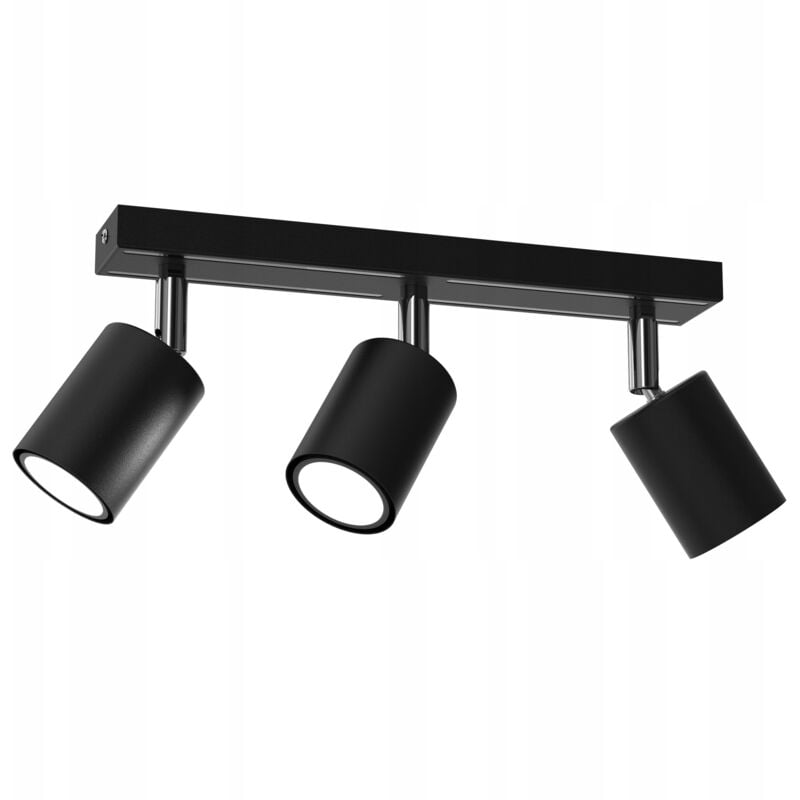 foto del prodotto lampada da soffitto lampada da soffitto, striscia regolabile, 3x gu10, nero, cromo
