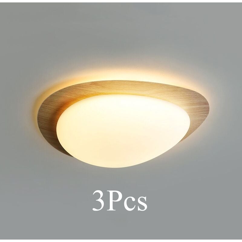 foto del prodotto lampada da soffitto led 12w plafoniera metallo e acrilico lampada da bagno semi incassato luce bianco caldo 3 pezzi