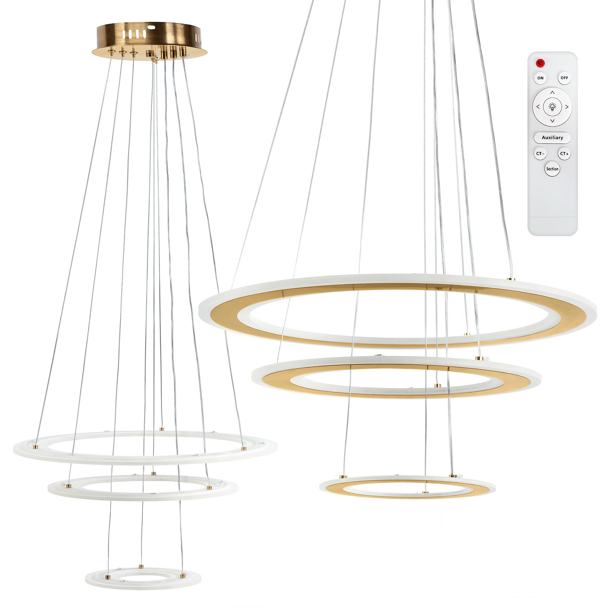 foto del prodotto lampada da soffitto led g041-3cp brush gold