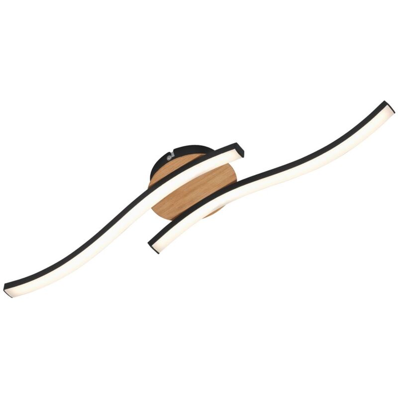 foto del prodotto lampada da soffitto led lampada da soffitto lampada da parete a 2 luci 12 w legno nero briloner