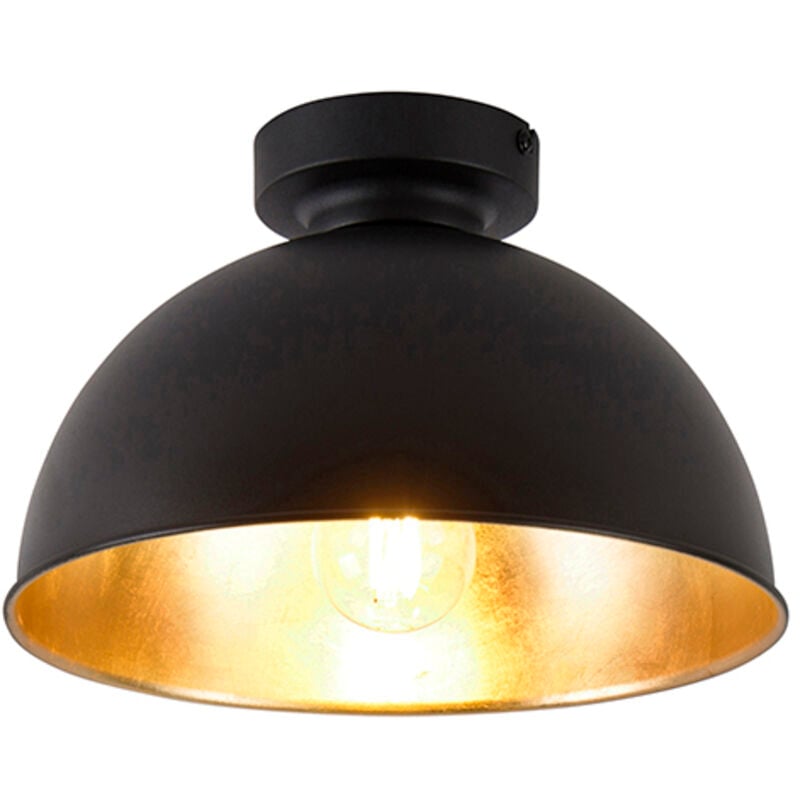 foto del prodotto lampada da soffitto magnax industriale acciaio nero tondo e27 max. 1 x 4.9 watt qazqa