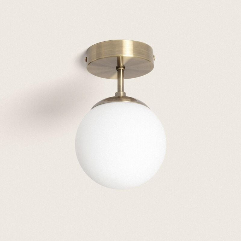 foto del prodotto lampada da soffitto metallo e vetro evie bianco