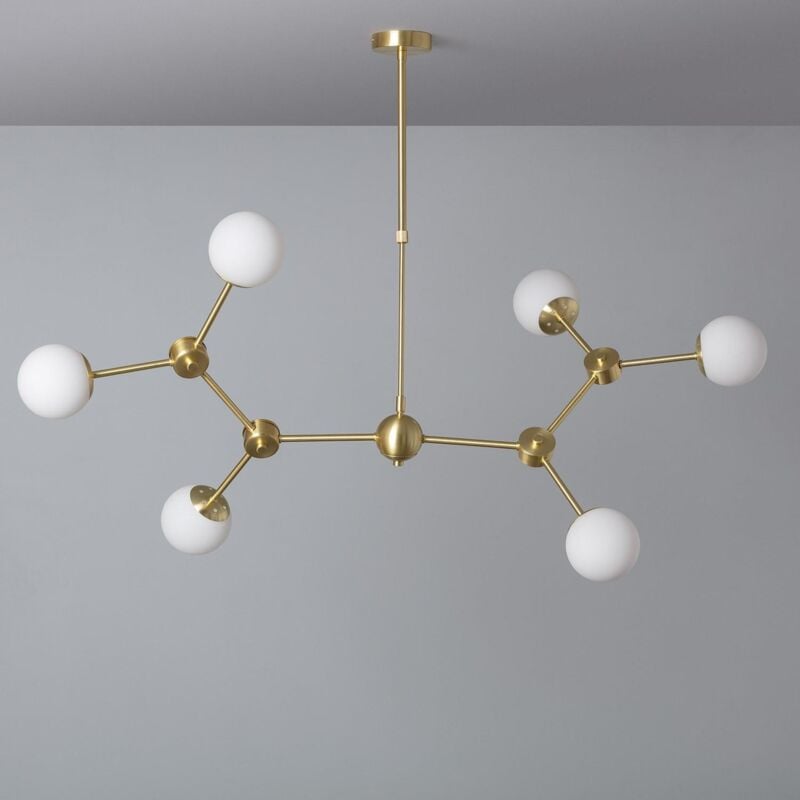 foto del prodotto lampada da soffitto metallo moonlight 6 lampade oro