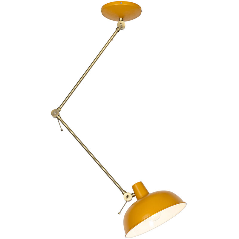 foto del prodotto lampada da soffitto milou - retrò - acciaio - giallo bronzo - oblungo max. 1 x watt - qazqa