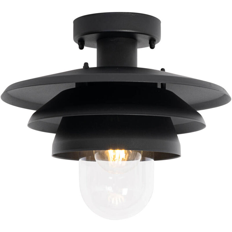 foto del prodotto lampada da soffitto morty design acciaio,plastico nero tondo max. 1 x watt qazqa