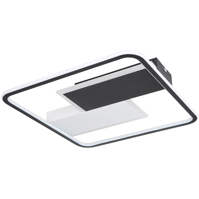 foto del prodotto lampada da soffitto nera lampada da soggiorno dimmerabile bianca, led smart night light telecomando cct, led 50w 2600lm 2700 6500k, lxpxh 51x51x6 cm