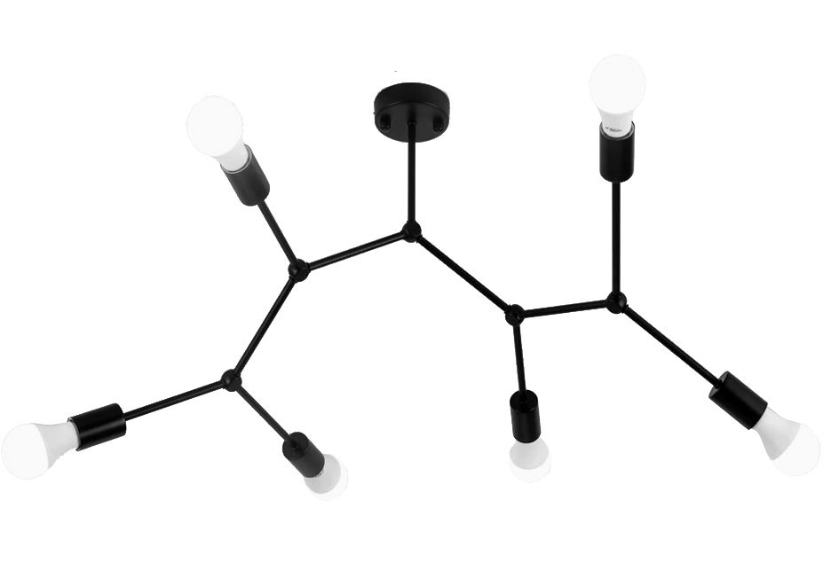 foto del prodotto lampada da soffitto nera metallo loft app737 6c black