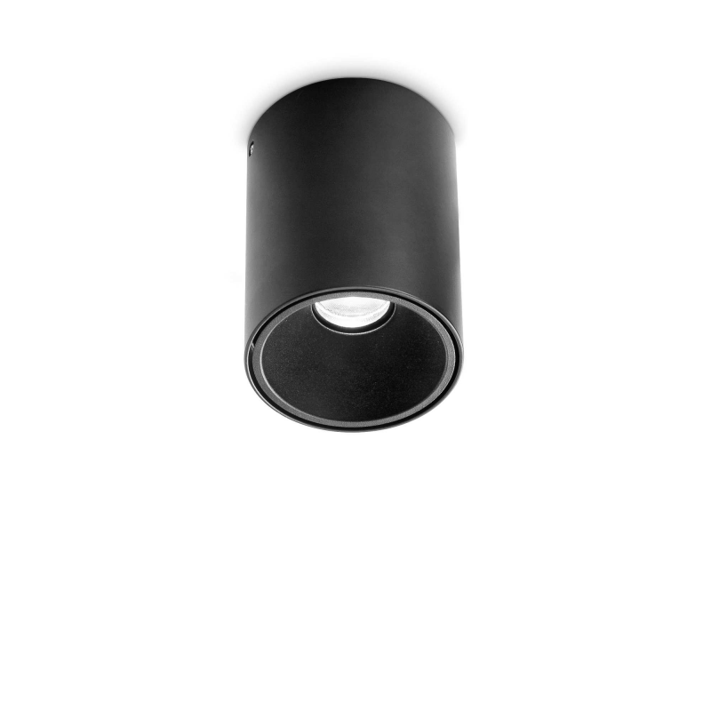 foto del prodotto lampada da soffitto nitro pl round d08 nero ideal-lux
