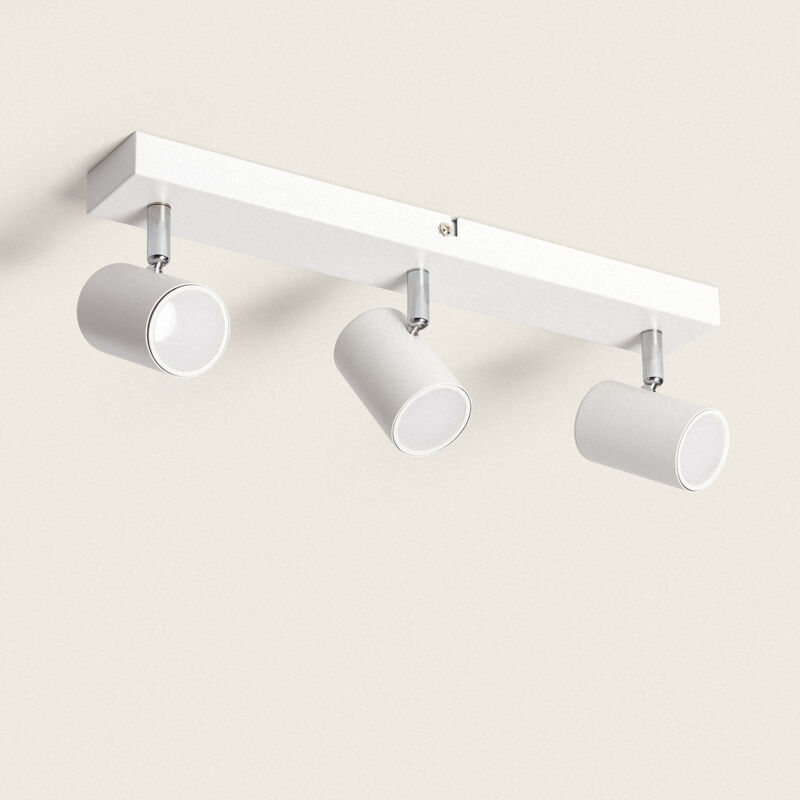 foto del prodotto lampada da soffitto orientabile metallo 3 faretti wuedy bianco