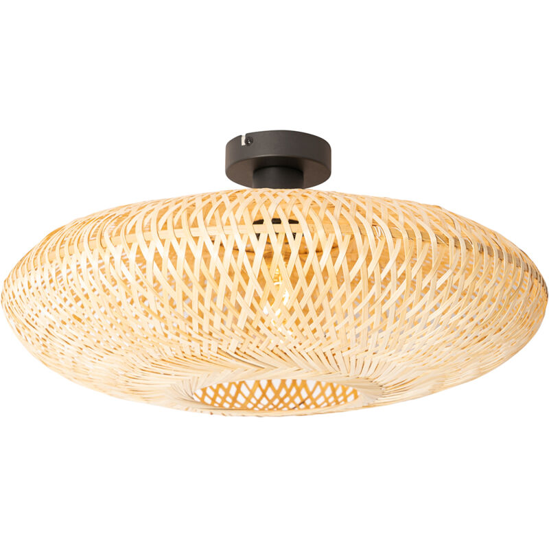 foto del prodotto lampada da soffitto ostrava orientale bamboo,acciaio nero tondo e27 max. 1 x 7 watt qazqa