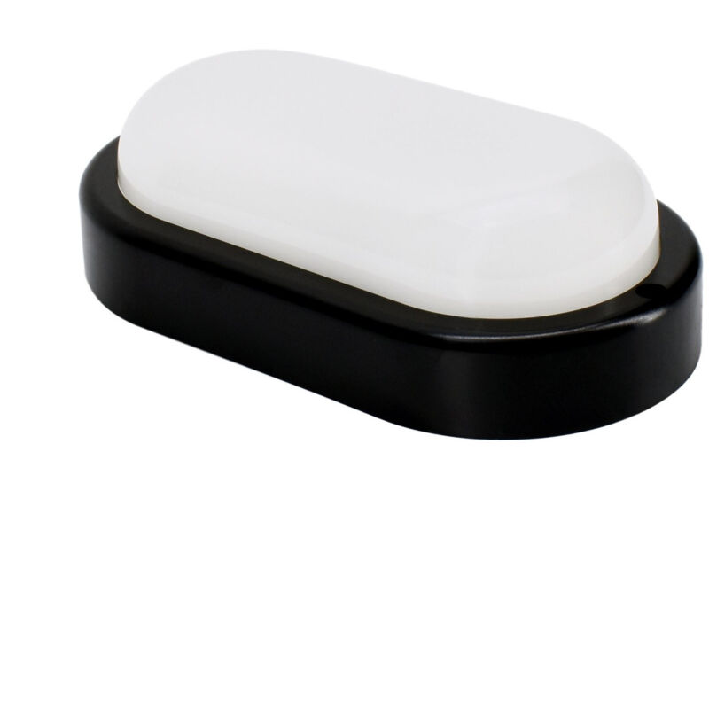 foto del prodotto lampada da soffitto oval led kanlo 8w 760lm 4000k ip54 nero 160x89x46mm