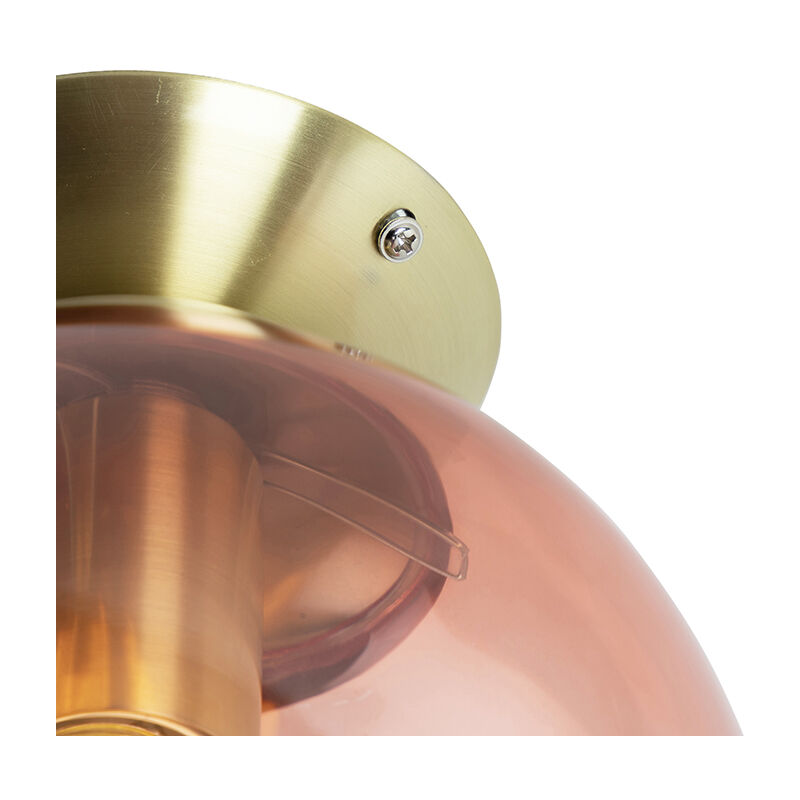 foto del prodotto lampada da soffitto pallon - art d co - vetro,acciaio - rosa ottone - sfera max. 1 x watt - qazqa