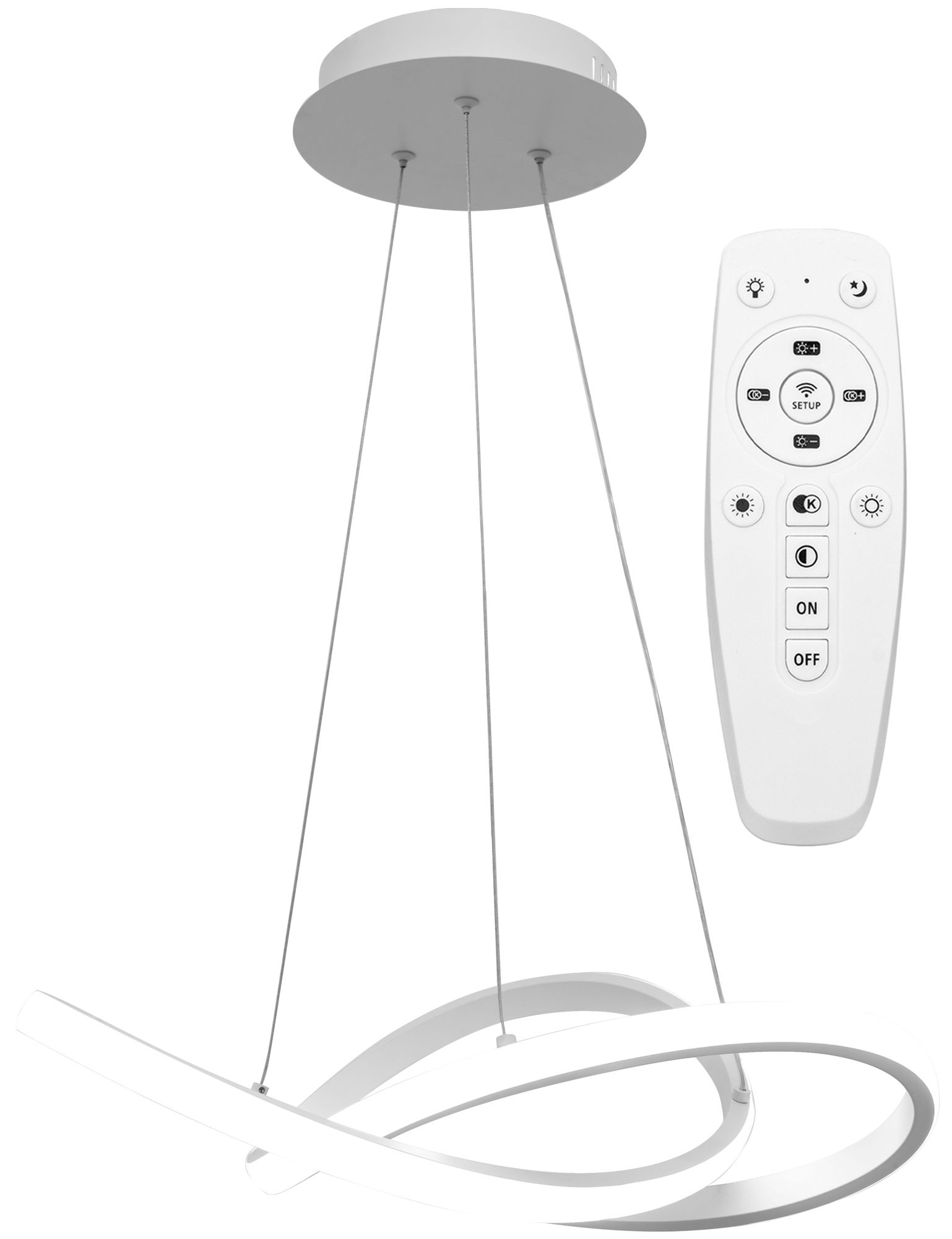 foto del prodotto lampada da soffitto pensile ring moderno led telecomando app392-cp bianco