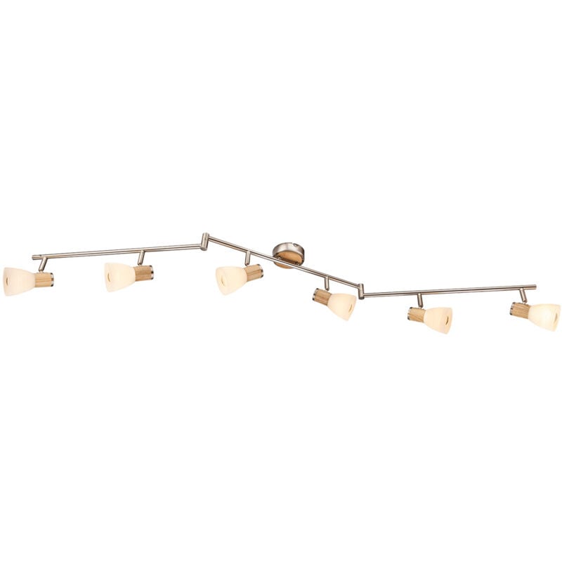 foto del prodotto lampada da soffitto per dormire camera degli ospiti faretto in vetro con luce a binario regolabile in legno
