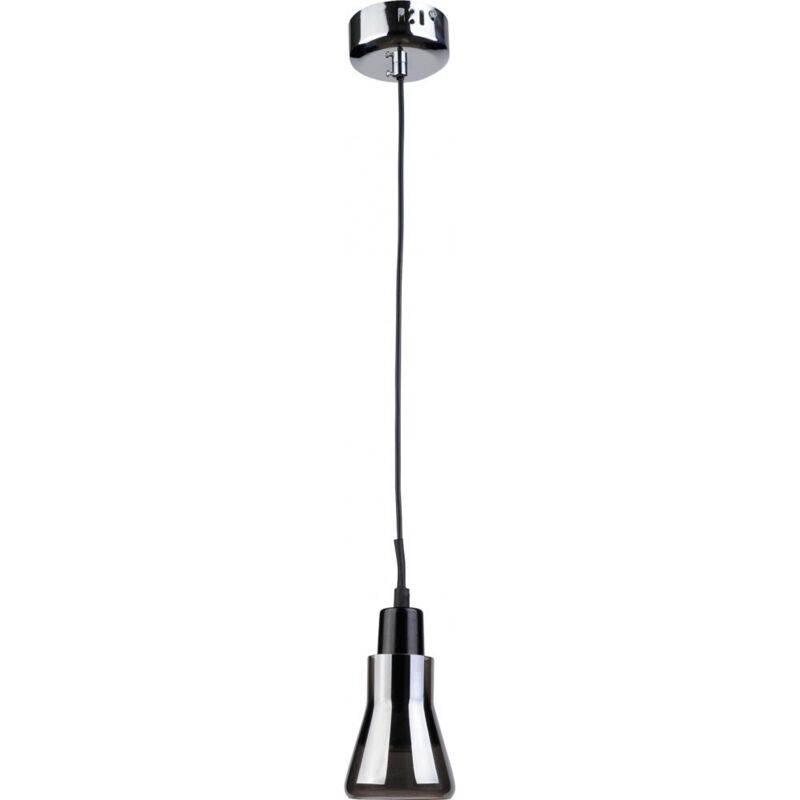 foto del prodotto lampada da soffitto piccola lampada a sospensione in metallo cromato carter gigrio trasparente