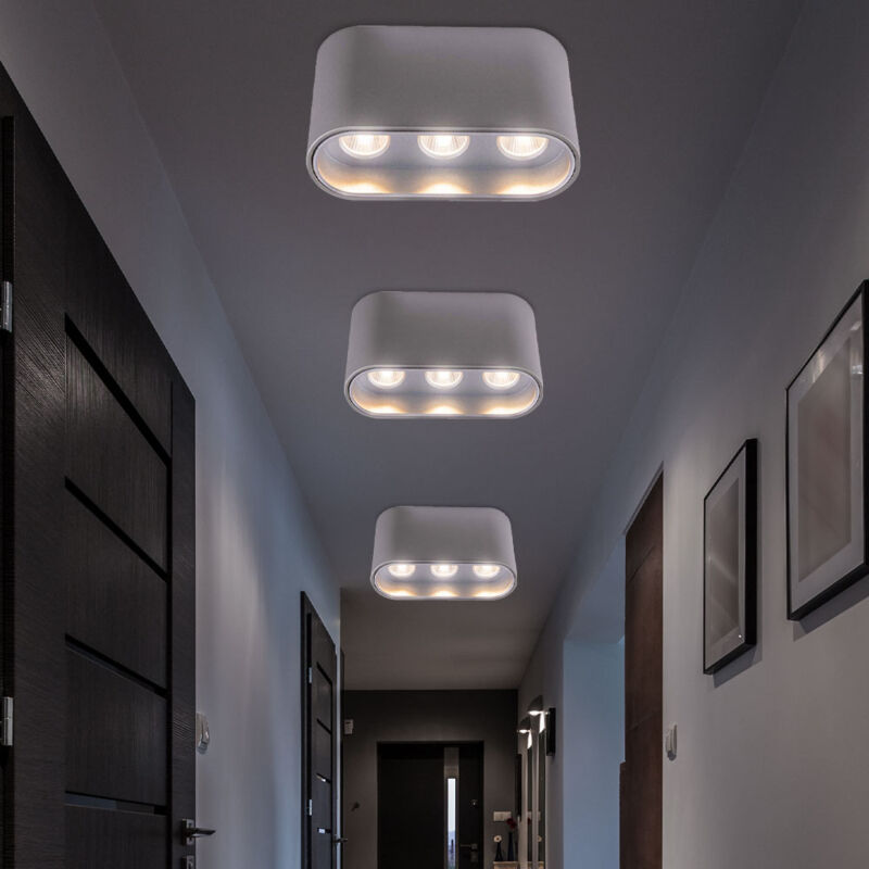 foto del prodotto lampada da soffitto plafoniera a led lampada da corridoio lampada da soffitto grigio chiaro argento da soggiorno, 7w 421lm bianco caldo, l 10,5x 6,4
