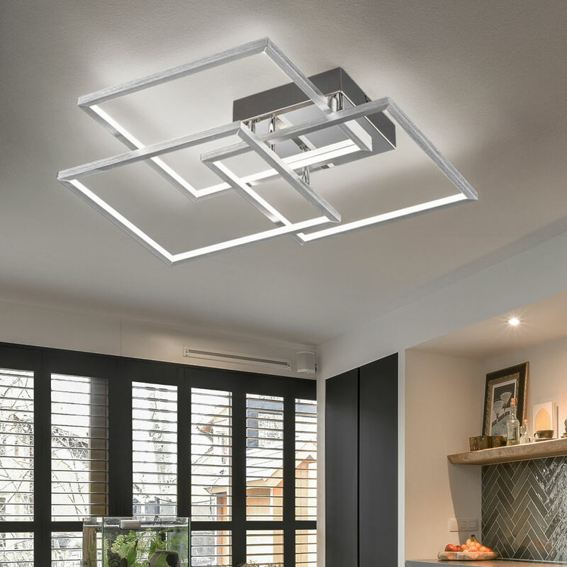 foto del prodotto lampada da soffitto plafoniera a led moderna plafoniera soggiorno, lucida, 1x led 25w 2200lm 3000k, lxpxh 48x8.5x48 cm wofi 9487.03.63.9485