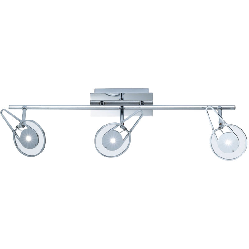 foto del prodotto lampada da soffitto plafoniera faretto da soffitto a led cromato lampada da soggiorno faretti orientabili, 3x 5w 3x 385lm bianco caldo, maud wofi