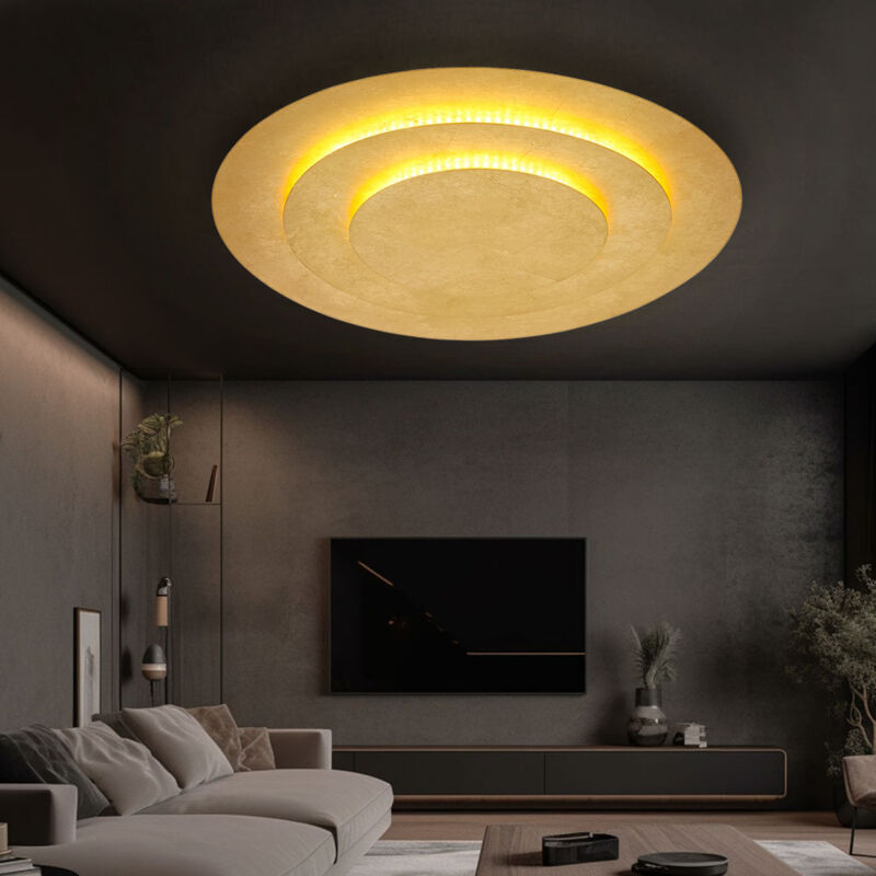 foto del prodotto lampada da soffitto plafoniera lampada da soggiorno lampada da camera da letto lampada da corridoio, metallo color oro, 1x led 2400lm 3000k bianco