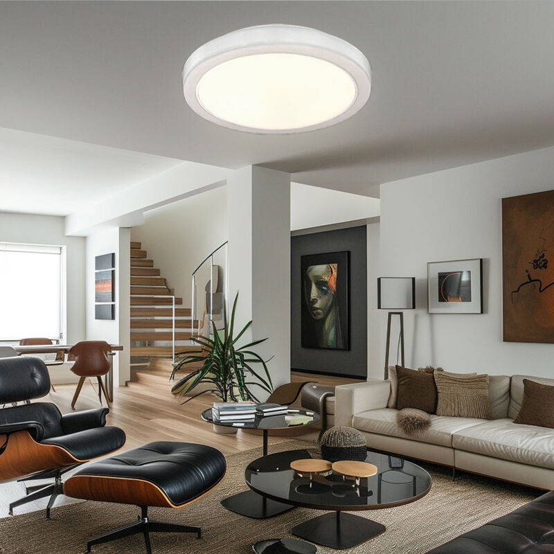 foto del prodotto lampada da soffitto plafoniera lampada da soggiorno rotonda led, metallo marmorizzato, 1x led, p 26,8 cm