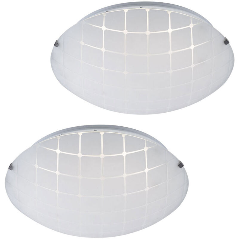 foto del prodotto lampada da soffitto plafoniera soggiorno lampada corridoio lampada camera da letto, vetro cromato opalino, led 8w 600lm bianco caldo, dxh 25x7,5cm