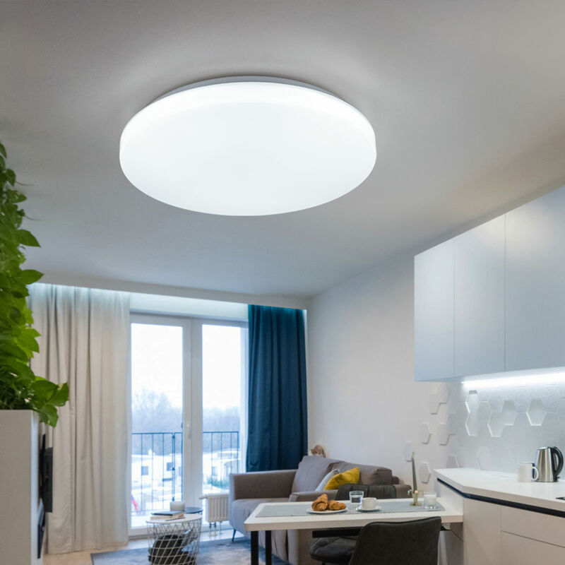 foto del prodotto lampada da soffitto plafoniera soggiorno lampada sala da pranzo luce corridoio, ferro bianco, luce diurna, 1x led 20w 1500lm bianco freddo, lxpxh