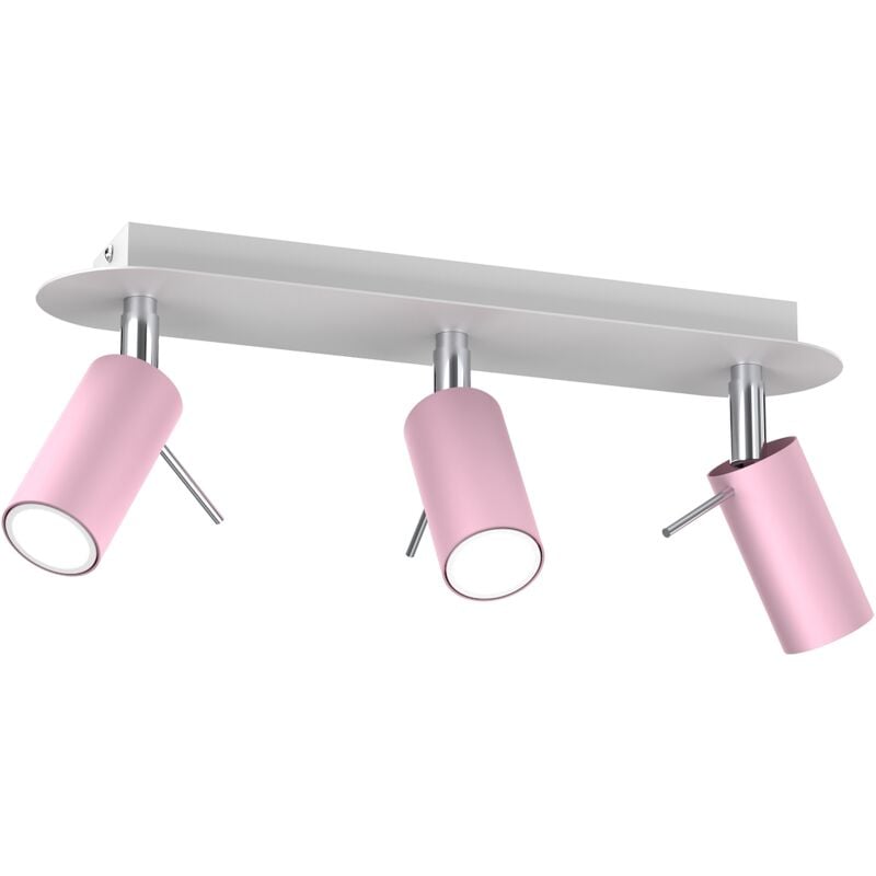 foto del prodotto lampada da soffitto preston rosa bianco 3x mini gu10