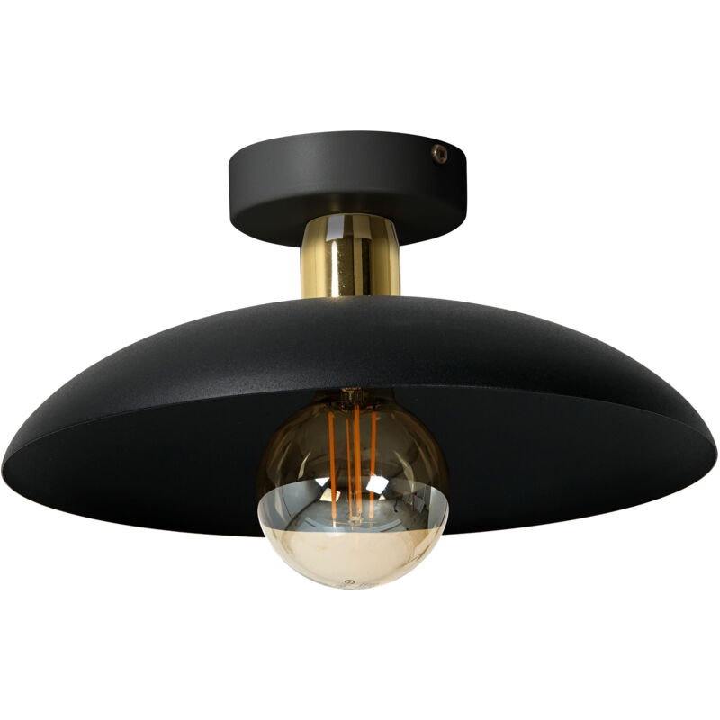foto del prodotto lampada da soffitto rami e27, nero, paralume in metallo dorato