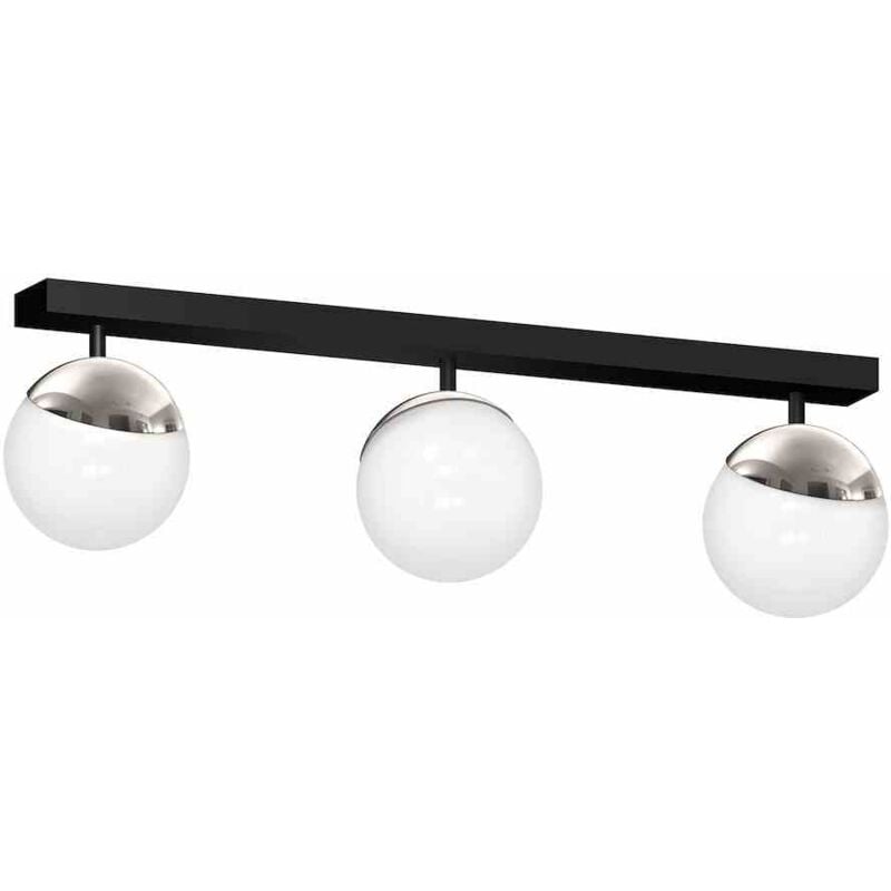 foto del prodotto lampada da soffitto sfera nero cromo 3xe14