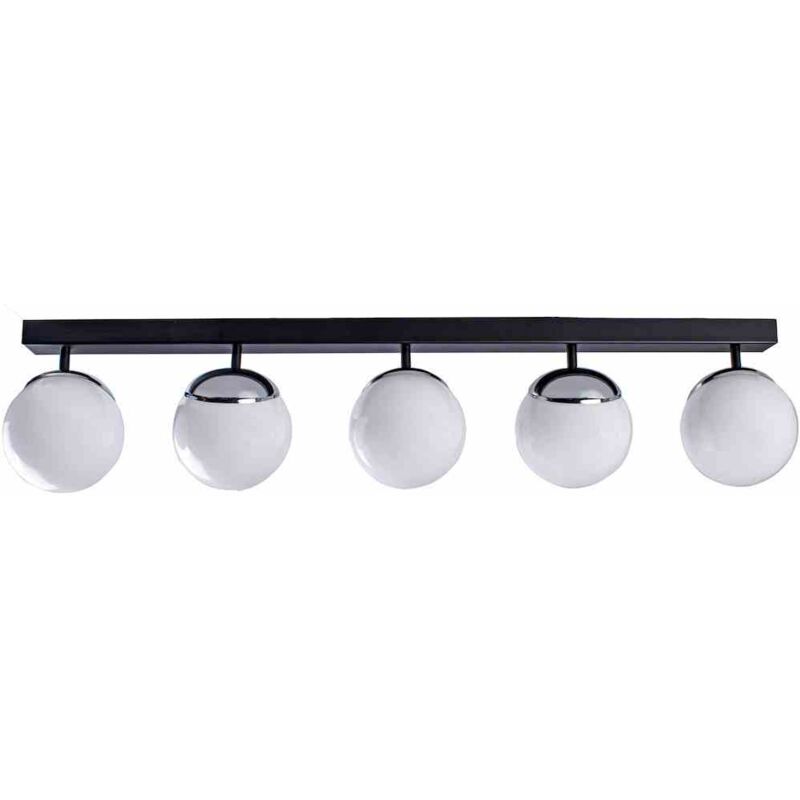 foto del prodotto lampada da soffitto sfera nero cromo 5xe14