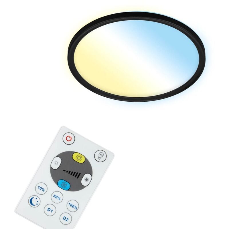 foto del prodotto lampada da soffitto smart led, lampada da soggiorno rotonda wifi, effetto retroilluminazione, controllo della temperatura del colore, lampada da