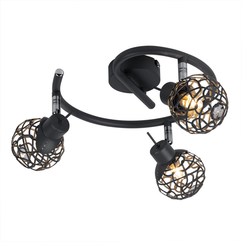 foto del prodotto lampada da soffitto soggiorno sfera grigia in rete di alluminio lampada da soffitto lampada da soffitto spot roundel, spot mobili, 3x g9, 25 cm